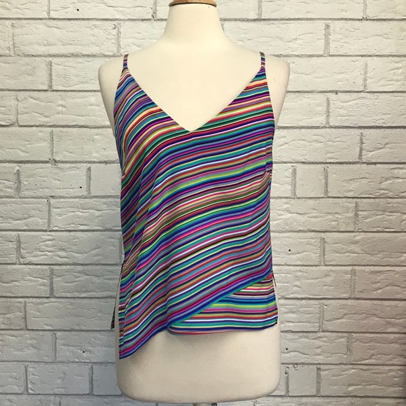 NWT Amanda Uprichard Striped Silk Cami - Picture 1 of 7